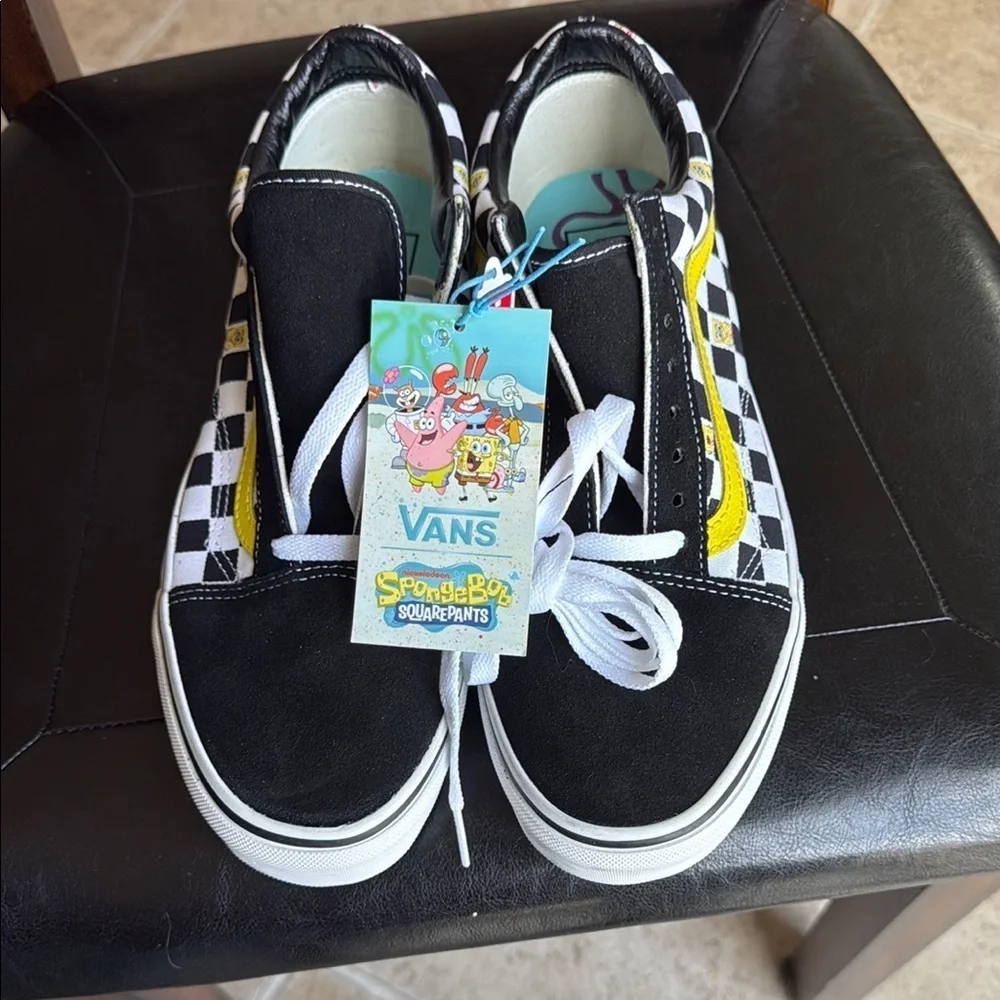New Vans  Men’s Black and Yellow Checkered Shoes
